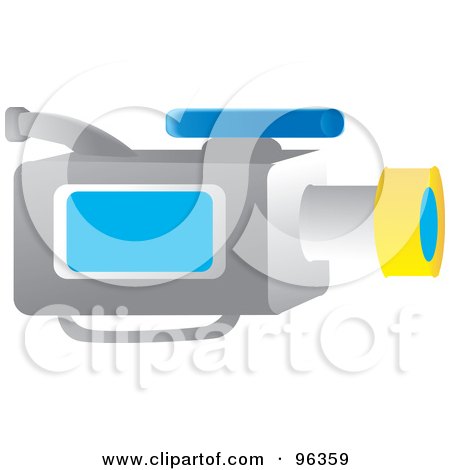 Royalty-Free (RF) Clipart Illustration of a Gray Video Camera by Rasmussen Images
