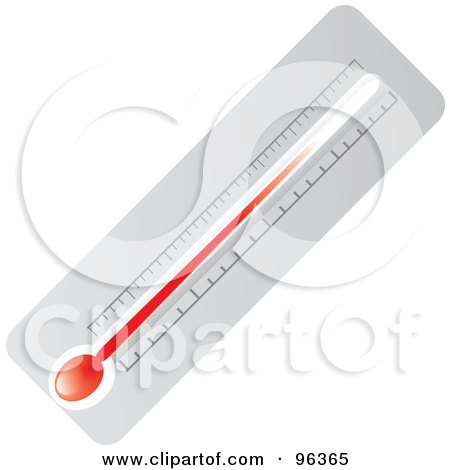 Royalty-Free (RF) Clipart Illustration of a Thermometer With Red Mercury by Rasmussen Images