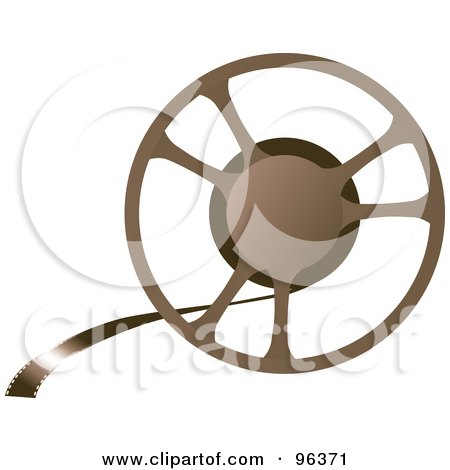 Royalty-Free (RF) Clipart Illustration of a Brown Movie Film Reel by Rasmussen Images