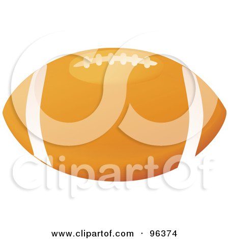 Royalty-Free (RF) Clipart Illustration of a White And Orange American Football by Rasmussen Images