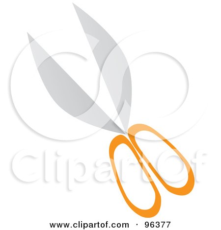 Royalty-Free (RF) Clipart Illustration of a Pair Of Orange Handled Scissors by Rasmussen Images