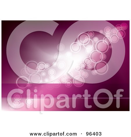 Royalty-Free (RF) Clipart Illustration of a Pink Glowing Circle Background With A Bar For Text by MilsiArt