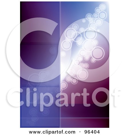 Royalty-Free (RF) Clipart Illustration of a Purple Glowing Circle Background With A Bar For Text by MilsiArt