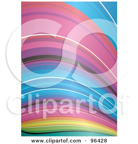 Royalty-Free (RF) Clipart Illustration of a Vertical Background Of A Rainbow Ridge by michaeltravers