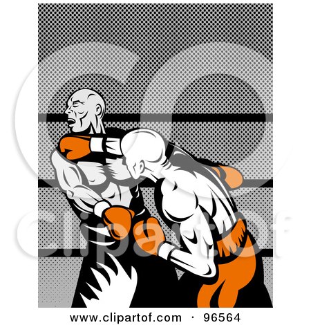 Royalty-Free (RF) Clipart Illustration of Boxers In A Ring - 5 by patrimonio