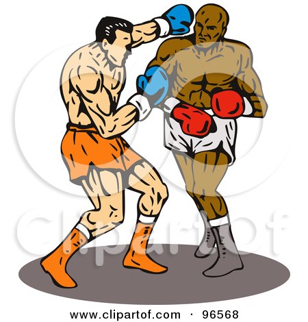 Royalty-Free (RF) Clipart Illustration of Boxers In A Ring - 9 by patrimonio