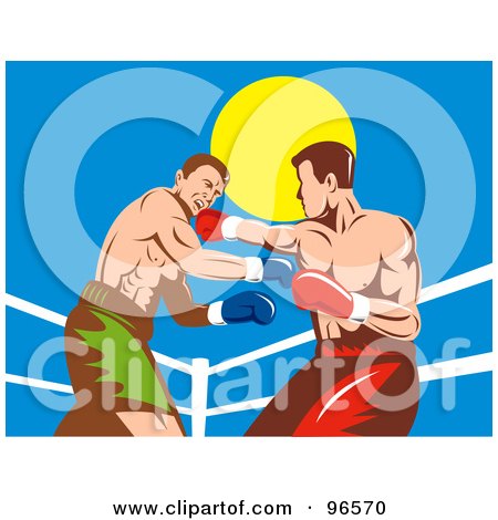 Royalty-Free (RF) Clipart Illustration of Boxers In A Ring - 10 by patrimonio