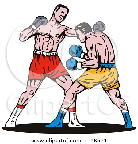 Royalty-Free (RF) Clipart Illustration of Boxers In A Ring - 11 by patrimonio