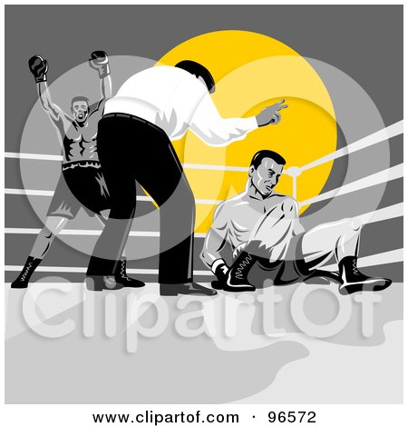 Royalty-Free (RF) Clipart Illustration of Boxers In A Ring - 12 by patrimonio