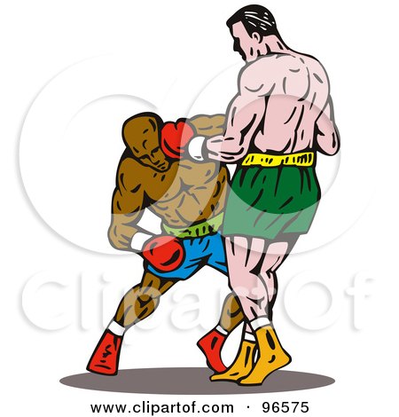Royalty-Free (RF) Clipart Illustration of Boxers In A Ring - 14 by patrimonio