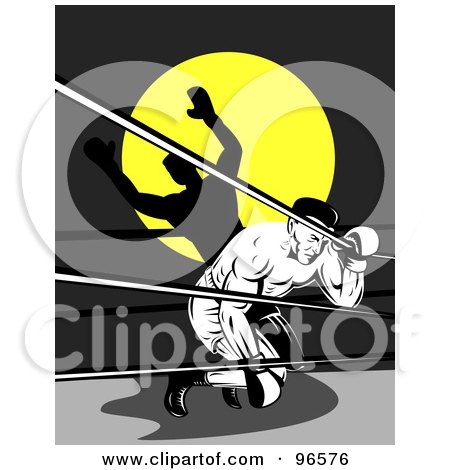 Royalty-Free (RF) Clipart Illustration of Boxers In A Ring - 15 by patrimonio
