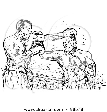 Royalty-Free (RF) Clipart Illustration of Boxers In A Ring - 17 by patrimonio