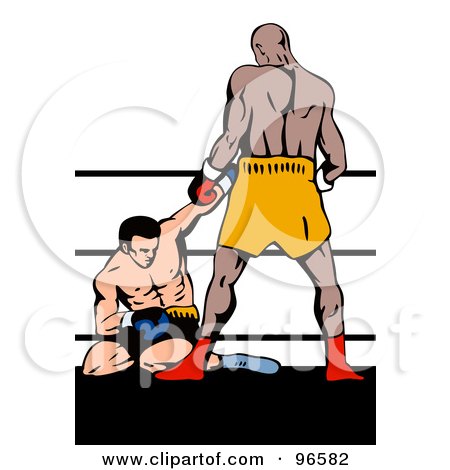 Royalty-Free (RF) Clipart Illustration of Boxers In A Ring - 21 by patrimonio
