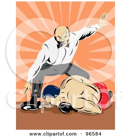 Royalty-Free (RF) Clipart Illustration of Boxers In A Ring - 23 by patrimonio