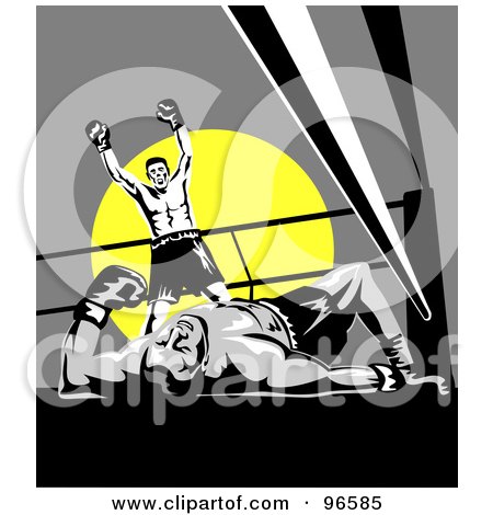 Royalty-Free (RF) Clipart Illustration of Boxers In A Ring - 24 by patrimonio