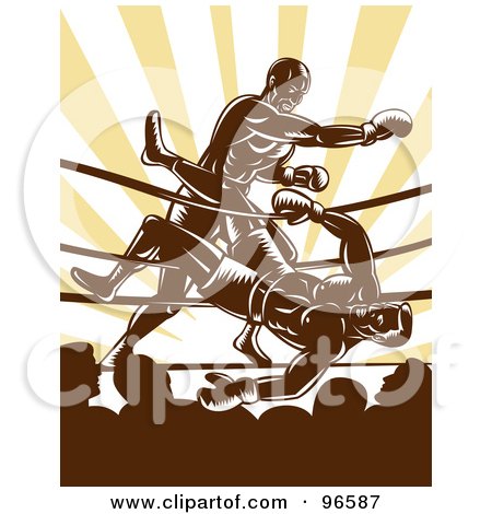 Royalty-Free (RF) Clipart Illustration of Boxers In A Ring - 26 by patrimonio