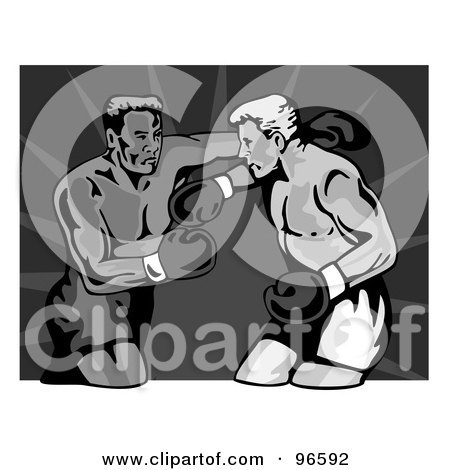 Royalty-Free (RF) Clipart Illustration of Boxers In A Ring - 30 by patrimonio