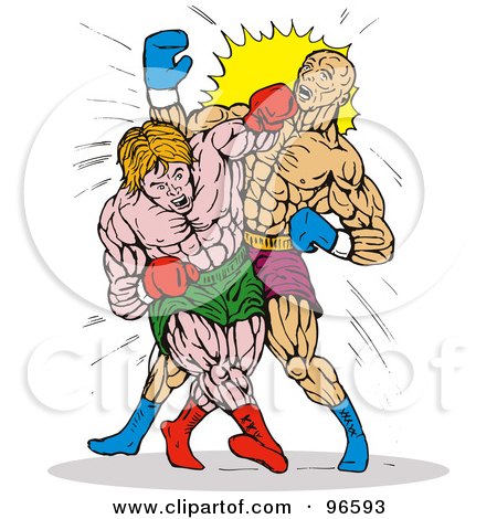 Royalty-Free (RF) Clipart Illustration of Boxers In A Ring - 31 by patrimonio