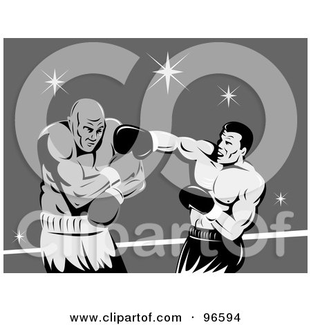 Royalty-Free (RF) Clipart Illustration of Boxers In A Ring - 32 by patrimonio