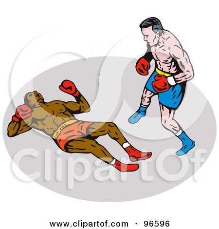 Royalty-Free (RF) Clipart Illustration of Boxers In A Ring - 33 by patrimonio