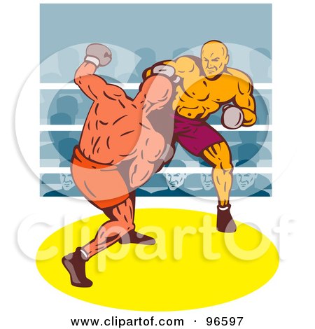 Royalty-Free (RF) Clipart Illustration of Boxers In A Ring - 34 by patrimonio