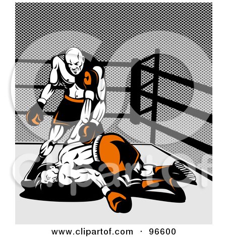 Royalty-Free (RF) Clipart Illustration of Boxers In A Ring - 37 by patrimonio