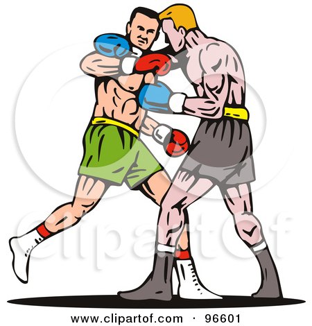 Royalty-Free (RF) Clipart Illustration of Boxers In A Ring - 38 by patrimonio