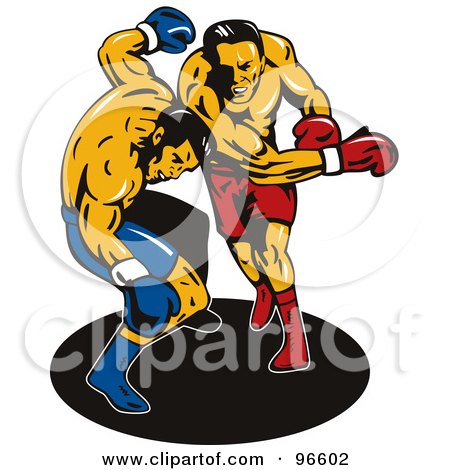 Royalty-Free (RF) Clipart Illustration of Boxers In A Ring - 39 by patrimonio
