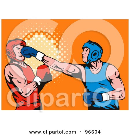 Royalty-Free (RF) Clipart Illustration of Boxers In A Ring - 41 by patrimonio