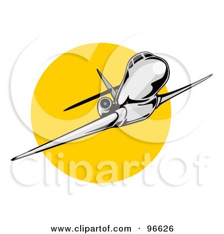 Royalty-Free (RF) Clipart Illustration of a Commercial Airplane In Flight - 17 by patrimonio