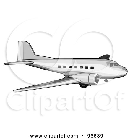 Royalty-Free (RF) Clipart Illustration of a Commercial Airplane In Flight - 26 by patrimonio