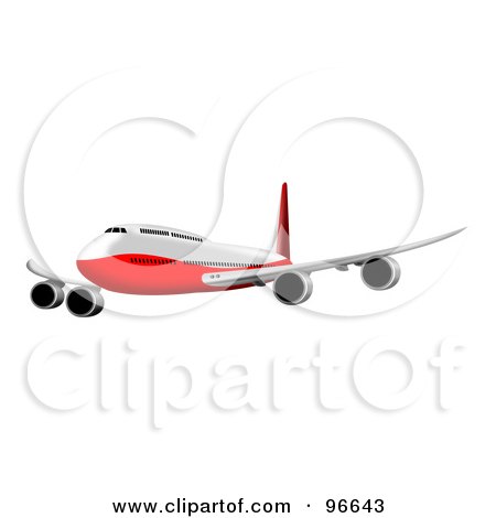Royalty-Free (RF) Clipart Illustration of a Commercial Airplane In Flight - 30 by patrimonio