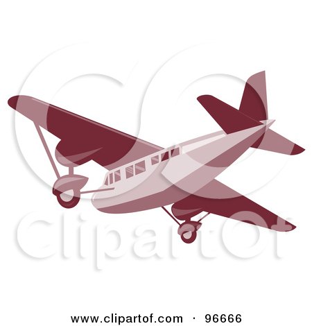 Royalty-Free (RF) Clipart Illustration of a Red Airplane by patrimonio