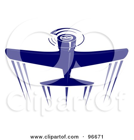 Royalty-Free (RF) Clipart Illustration of a Speedy Blue Plane by patrimonio