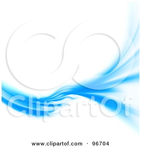 Royalty-Free (RF) Clipart Illustration of a Blue Swoosh Turning And Spreading Over White by Arena Creative