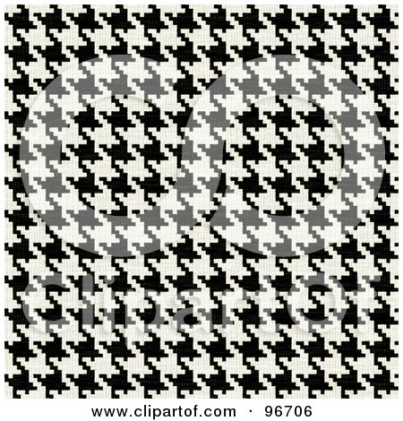 Royalty-Free (RF) Clipart Illustration of a Tight Black And White Houndstooth Pattern Texture Background by Arena Creative