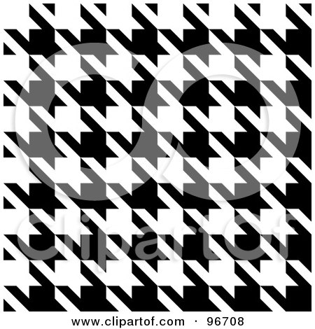 Royalty-Free (RF) Clipart Illustration of a Black And White Seamless Houndstooth Pattern Texture Background by Arena Creative