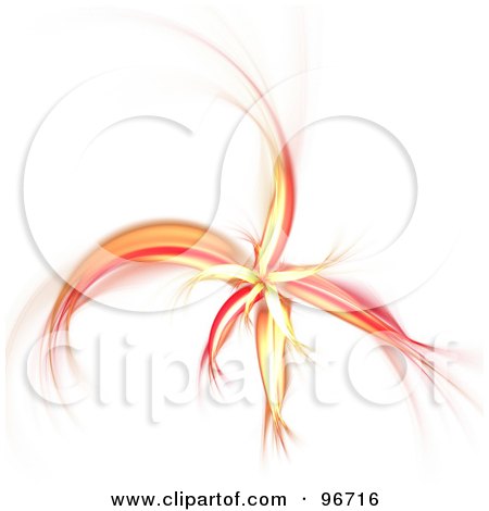 Royalty-Free (RF) Clipart Illustration of a Red And Orange Fractal Flower On White by Arena Creative