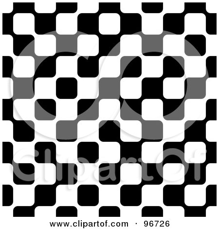 Royalty-Free (RF) Clipart Illustration of a Black And White Geometric Square Pattern Background by Arena Creative