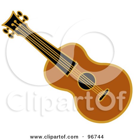 Royalty-Free (RF) Clipart Illustration of a Brown Ukulele by Andy Nortnik