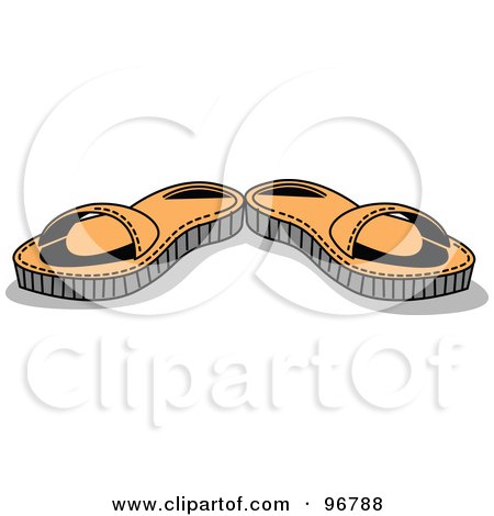 Royalty-Free (RF) Clipart Illustration of a Pair Of Tan Sandals by Andy Nortnik