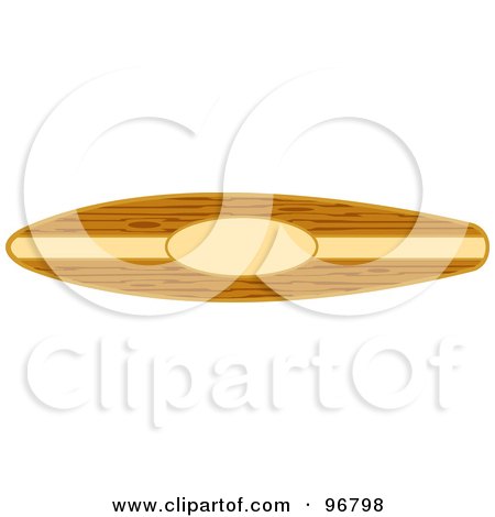 Royalty-Free (RF) Clipart Illustration of a Horizontal Wooden Surfboard by Andy Nortnik