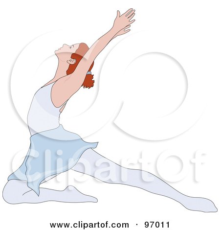 Royalty-Free (RF) Clipart Illustration of a Graceful Irish Ballerina Lunging On One Knee by Pams Clipart