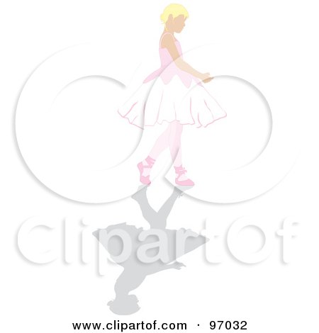 Royalty-Free (RF) Clipart Illustration of a Blond Ballerina Girl Walking In A Tutu by Pams Clipart
