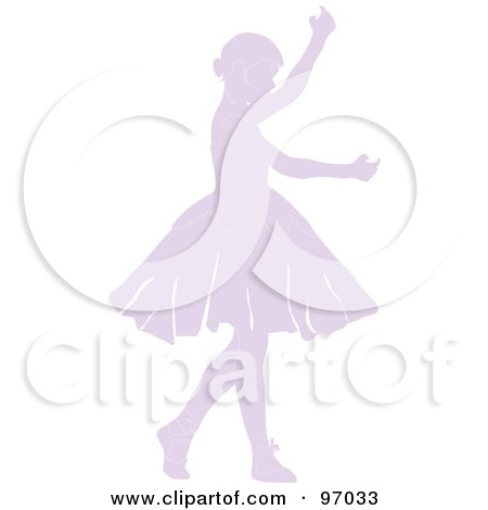 Royalty-Free (RF) Clipart Illustration of a Purple Little Girl Ballerina Moving Her Arms by Pams Clipart