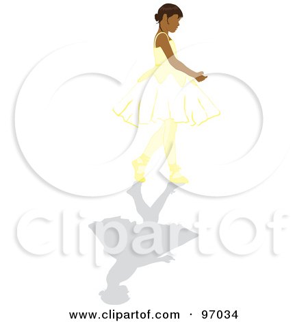 Royalty-Free (RF) Clipart Illustration of a Hispanic Ballerina Girl Walking In A Tutu by Pams Clipart