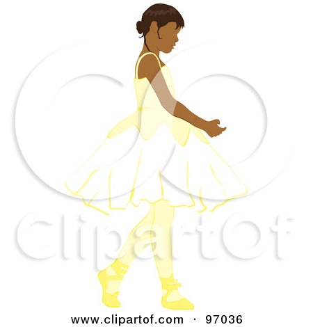 Royalty-Free (RF) Clipart Illustration of a Hispanic Ballerina Girl Dancing by Pams Clipart