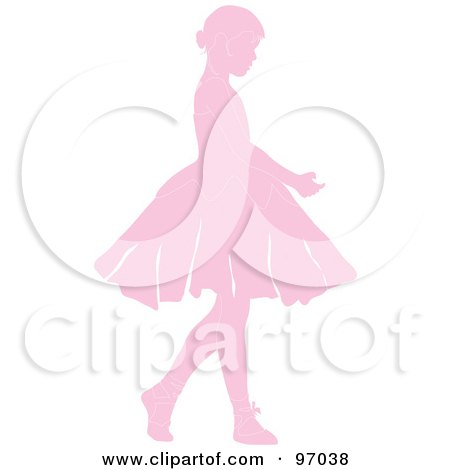 Royalty-Free (RF) Clipart Illustration of a Pink Little Girl Ballerina In A Tutu by Pams Clipart