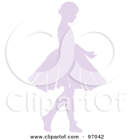 Royalty-Free (RF) Clipart Illustration of a Purple Little Girl Ballerina In A Tutu by Pams Clipart
