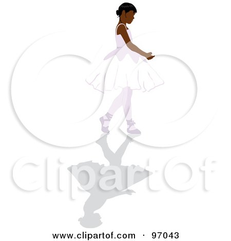 Royalty-Free (RF) Clipart Illustration of a Black Ballerina Girl Walking In A Tutu by Pams Clipart